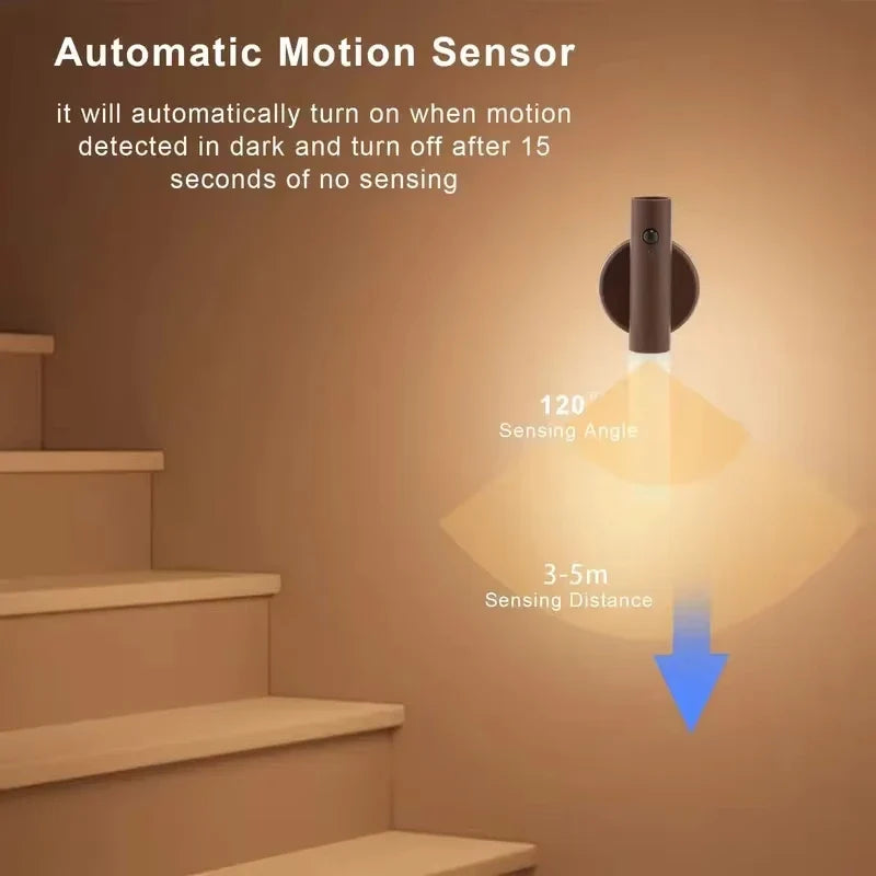 LED rechargeable magnetic wall lamp with smart motion sensor for hallways and bedrooms