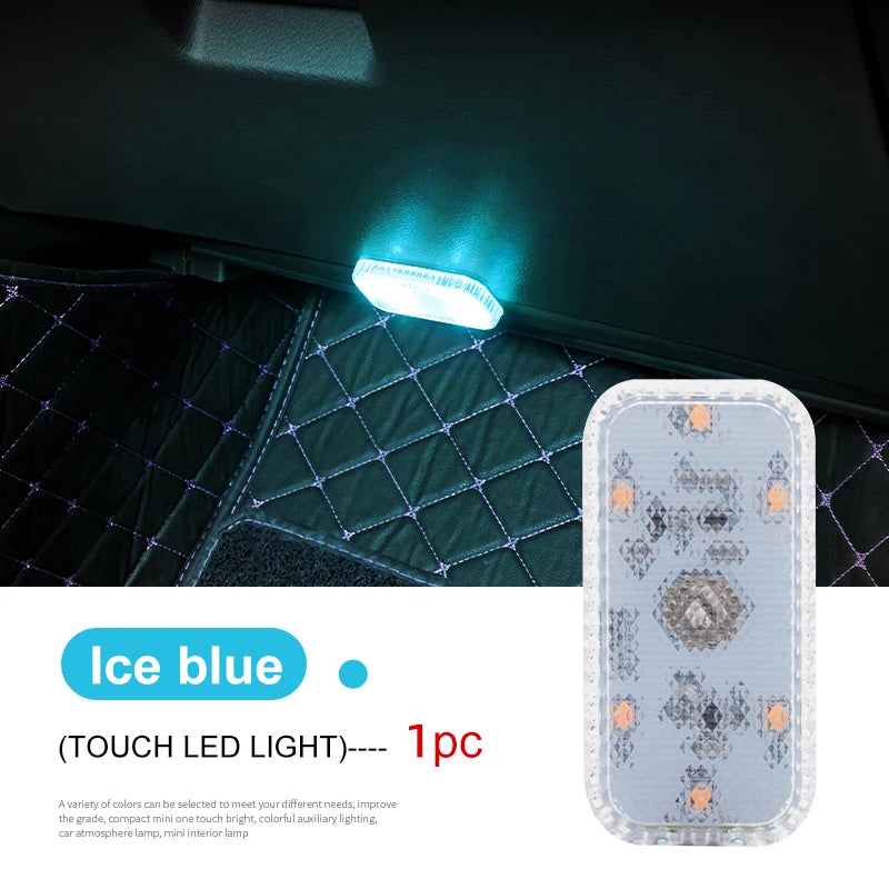 Mini Wireless LED Touch Car Interior Light – USB Rechargeable Ceiling Reading Lamp for Door & Trunk