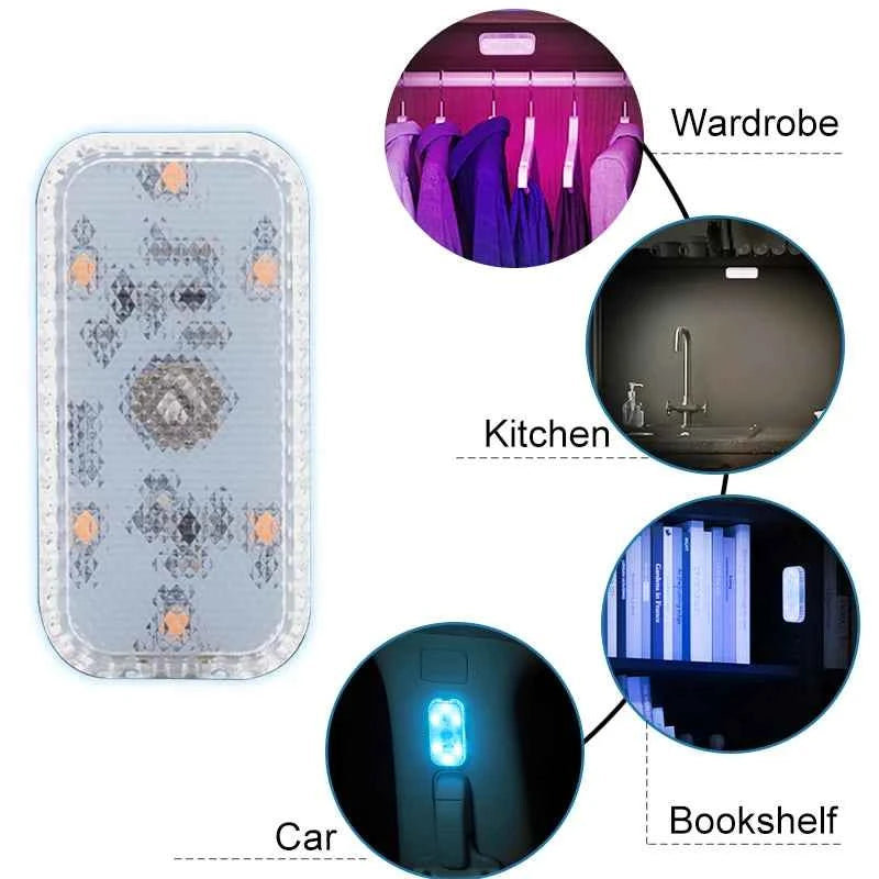 Mini Wireless LED Touch Car Interior Light – USB Rechargeable Ceiling Reading Lamp for Door & Trunk