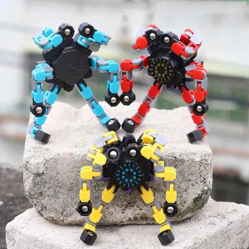 Chain Fidget Spinner Stress Relief Toy – Deformable Sensory Gadget for Adults & Kids