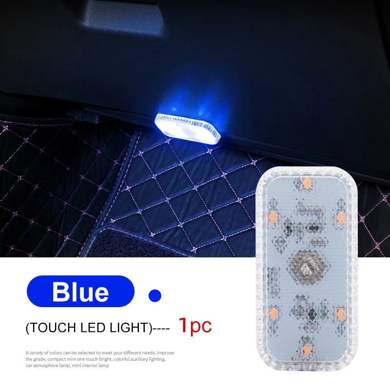 Mini Wireless LED Touch Car Interior Light – USB Rechargeable Ceiling Reading Lamp for Door & Trunk