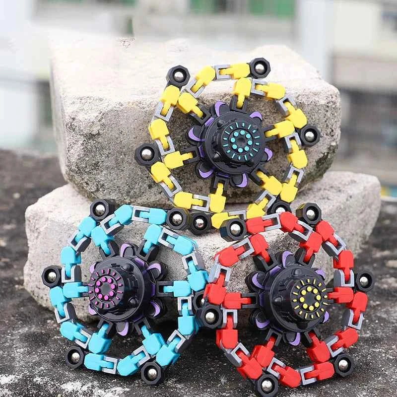 Chain Fidget Spinner Stress Relief Toy – Deformable Sensory Gadget for Adults & Kids