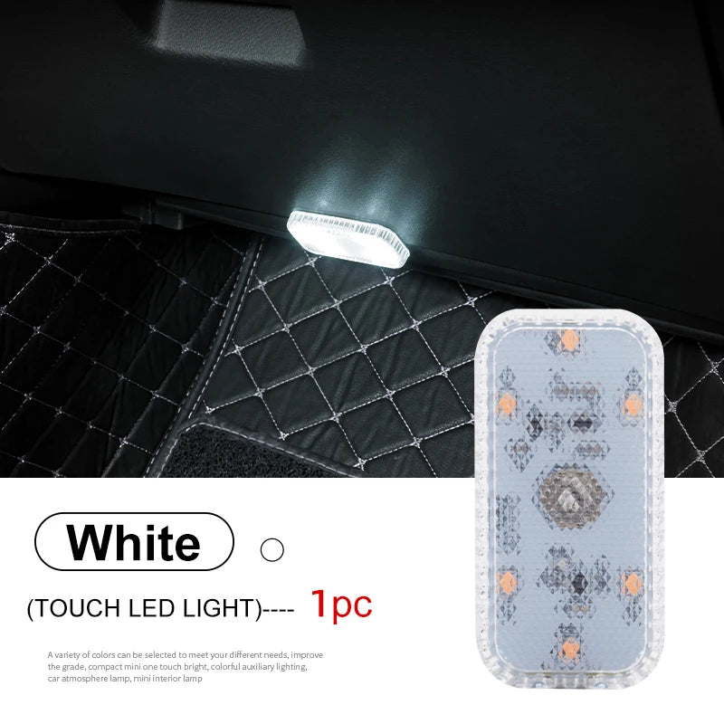 Mini Wireless LED Touch Car Interior Light – USB Rechargeable Ceiling Reading Lamp for Door & Trunk
