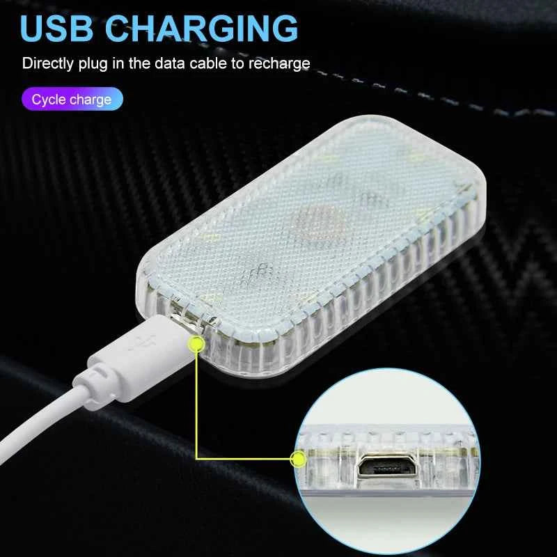 Mini Wireless LED Touch Car Interior Light – USB Rechargeable Ceiling Reading Lamp for Door & Trunk