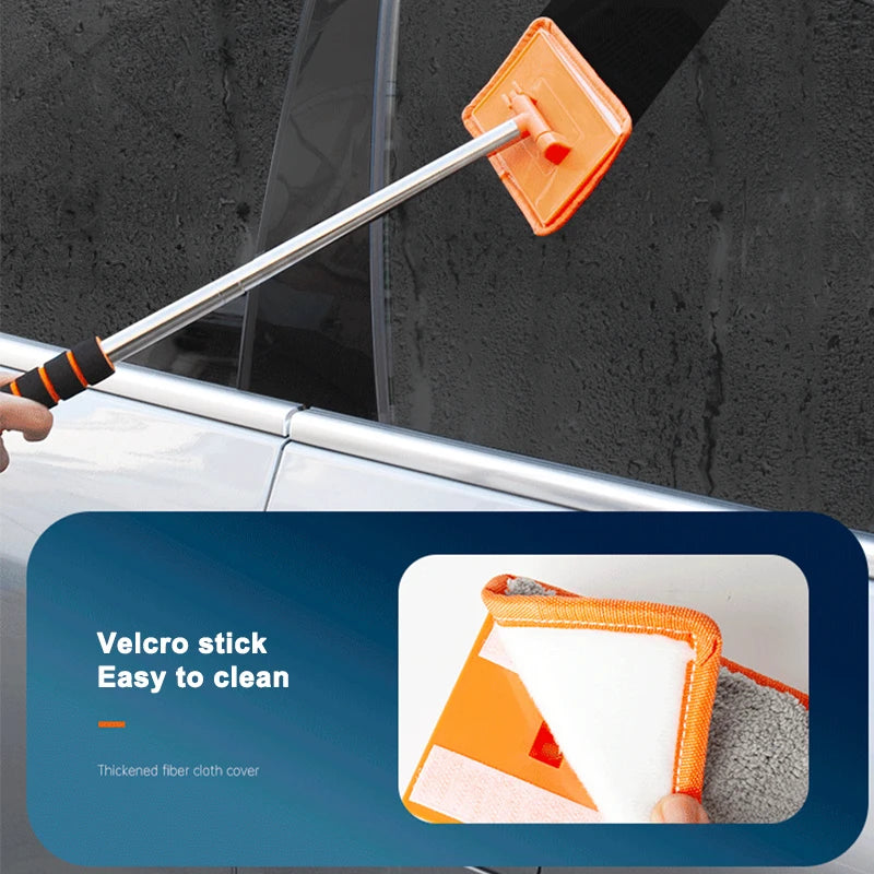 Telescopic Car Windshield Cleaning Brush with Microfibre Head