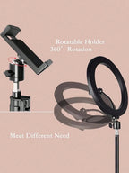 10" Ring Fill Light Kit — 110cm Adjustable Tripod & O-Clip | Live Streaming & Selfie Lighting