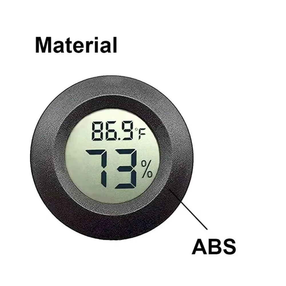 Round Digital LCD Thermometer Hygrometer – Temperature & Humidity Meter for Car, Home & Pet Box