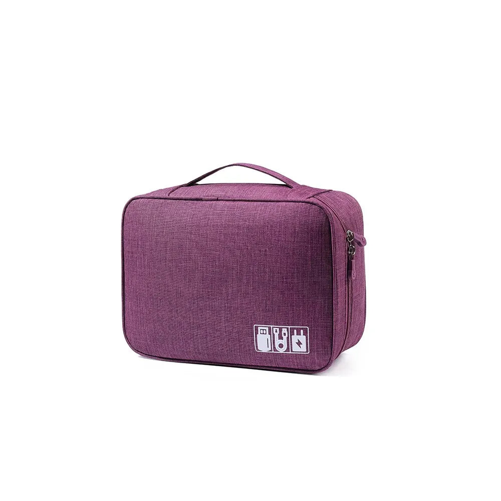 Waterproof Travel Cable Organizer Bag – Digital Accessories Storage Case for USB, Chargers & More