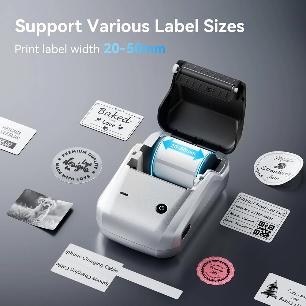 NIIMBOT B1 Portable Bluetooth Label Printer — 2-Inch Thermal Sticker Maker for Smartphones & PC