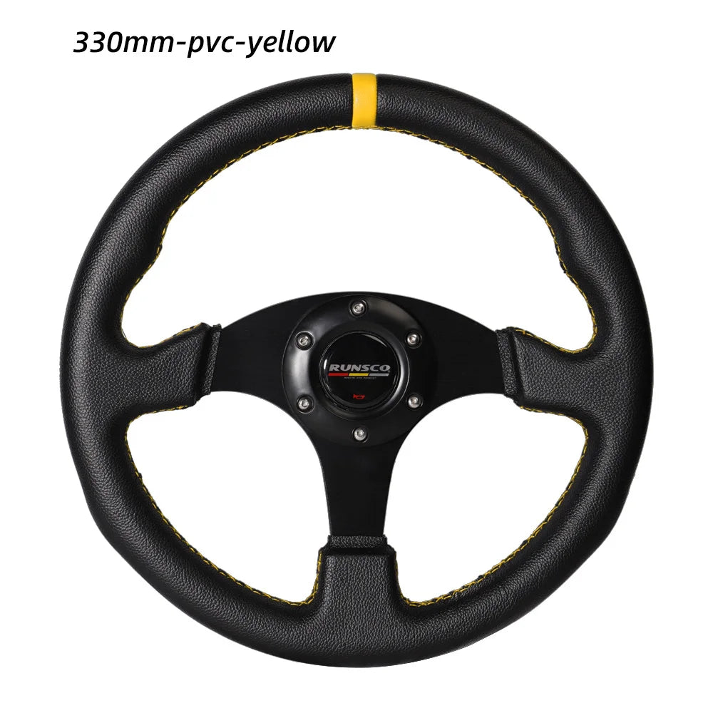 330mm Aluminium Racing Steering Wheel – 13" Flat Drift Simulation Universal Fit