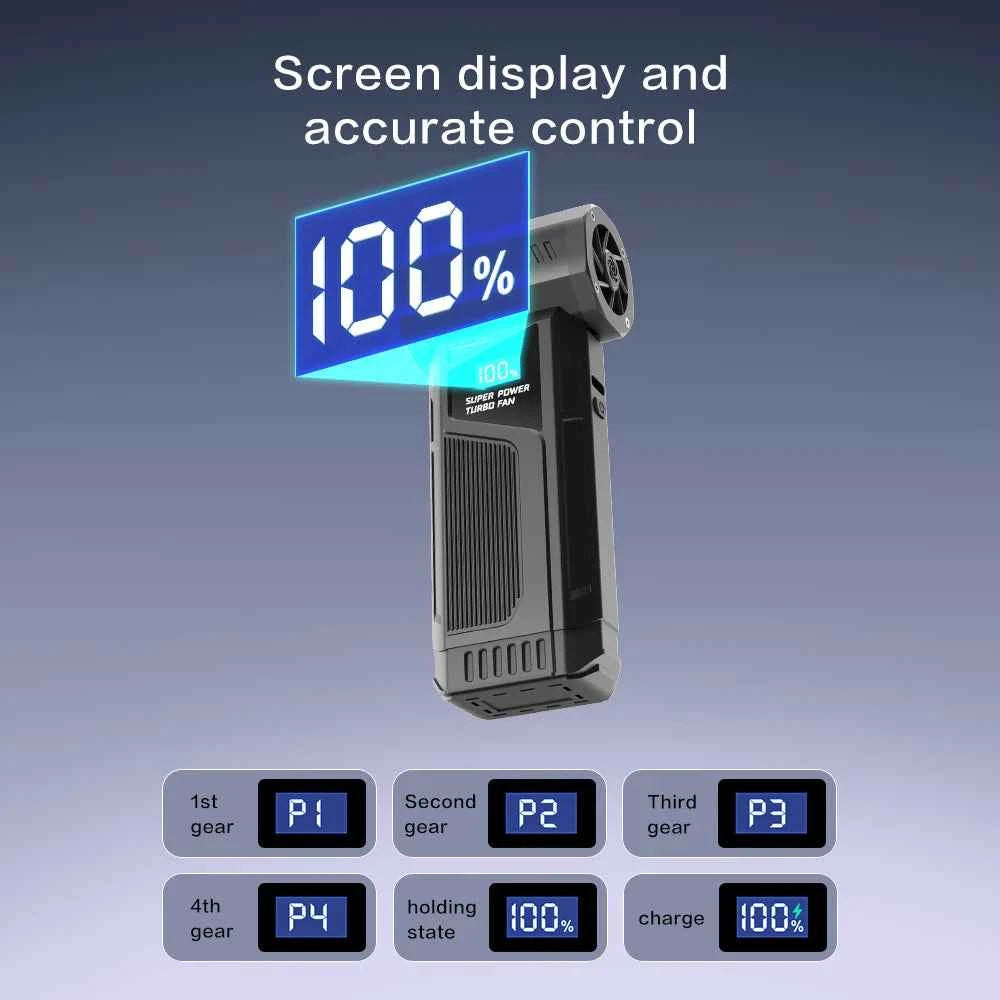 Wireless Brushless Turbo Jet Air Blower – LED Display Portable Car Cleaning Fan 2026