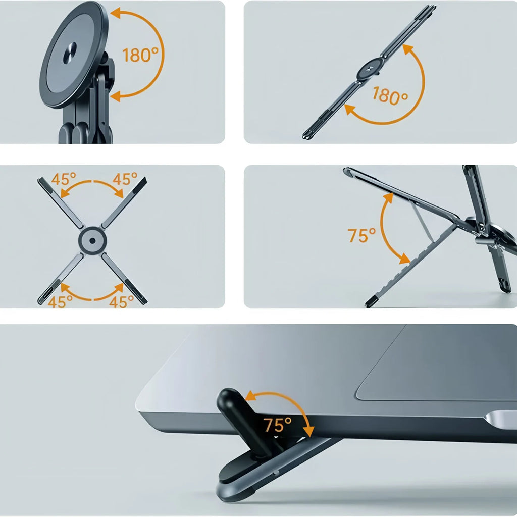 3-in-1 Foldable Magnetic Phone Holder & Selfie Stick Tripod — For iPhone, iPad & Laptops