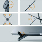 3-in-1 Foldable Magnetic Phone Holder & Selfie Stick Tripod — For iPhone, iPad & Laptops