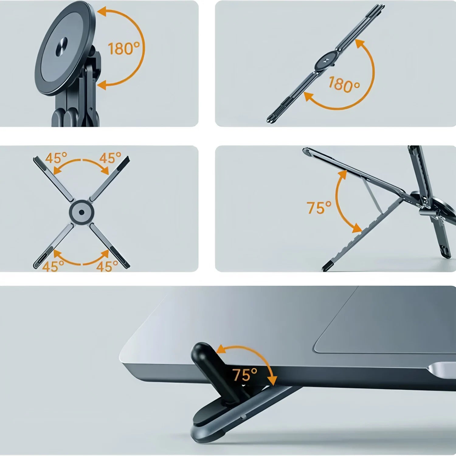 3-in-1 Foldable Magnetic Phone Holder & Selfie Stick Tripod — For iPhone, iPad & Laptops