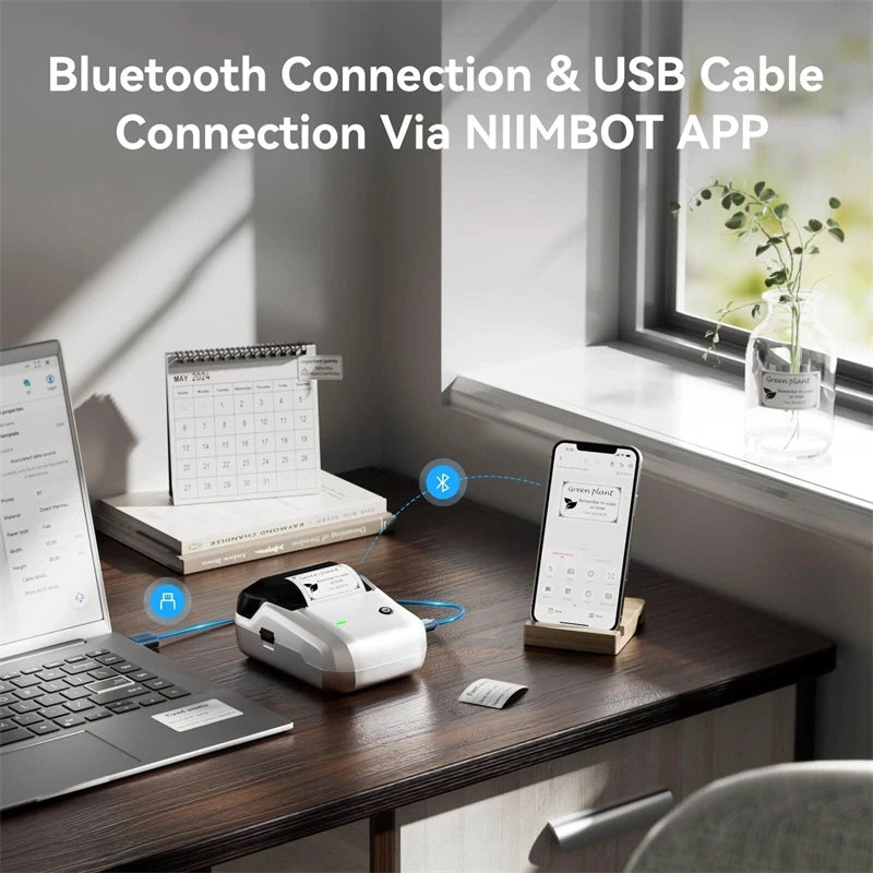 NIIMBOT B1 Portable Bluetooth Label Printer — 2-Inch Thermal Sticker Maker for Smartphones & PC