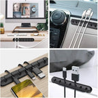 Silicone Cable Organizer Clips — Desktop Cable Management for USB & Earphone Cables