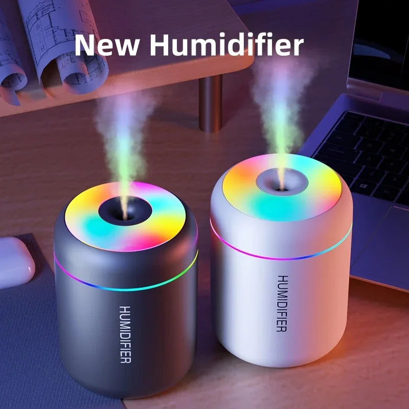 Rapuntek™ Mini USB Aroma Diffuser & Humidifier – 180ml Cool Mist with LED Mood Light for Car, Bedroom & Home