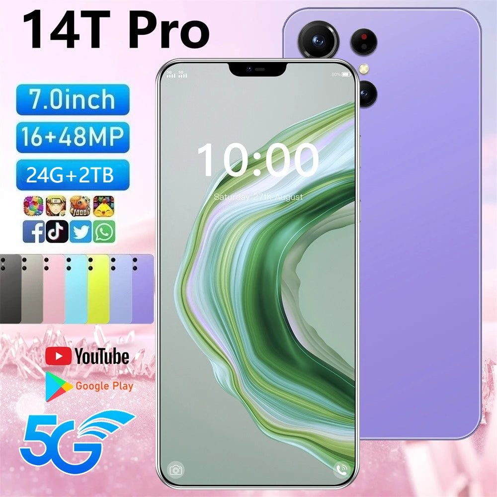 14T Pro 5G Smartphone | 7.3" HD Display, 8000mAh, Dual SIM, Android, Global Version