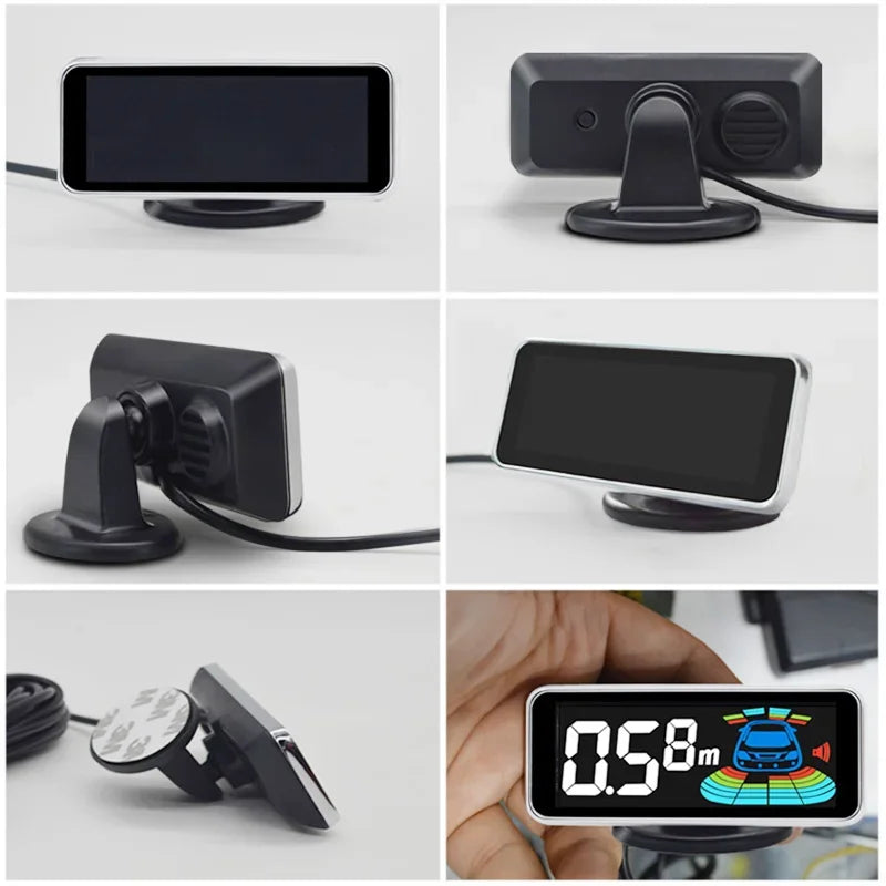 8-Sensor Parktronic Parking Kit – Front & Rear Radar Detector, Backup Assistance with Sound Alert