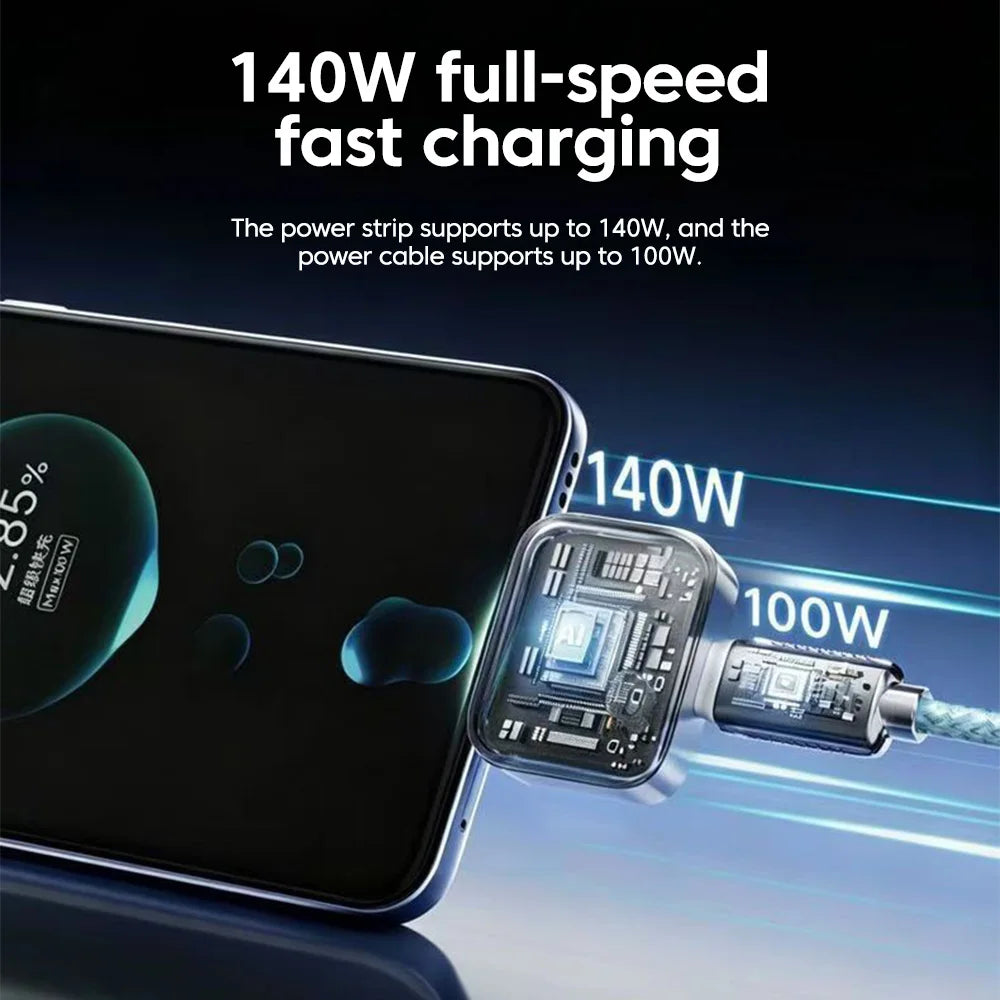 USB-C Smart Auto-Disconnect Charger Adapter | 140W Fast Charge Battery Protector