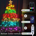 40M Smart RGB Outdoor Festoon String Lights – IP65 Bluetooth Music Sync LED Party Fairy Lights for Garden & Holiday