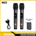 G-MARK M23 UHF 2-Channel Wireless Microphone System – Rechargeable Handheld Mic for Karaoke, Church & DJ