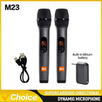 G-MARK M23 UHF 2-Channel Wireless Microphone System – Rechargeable Handheld Mic for Karaoke, Church & DJ
