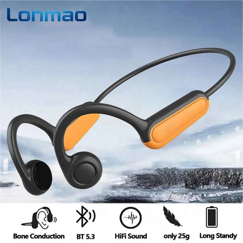 B8 Bone Conduction Bluetooth 5.3 Sport Headphones – IPX5 Waterproof Open Ear Wireless Headset for Running