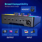 FIFINE SC3 Gaming Audio Mixer | 4-Channel RGB Streaming Mixer with XLR Input