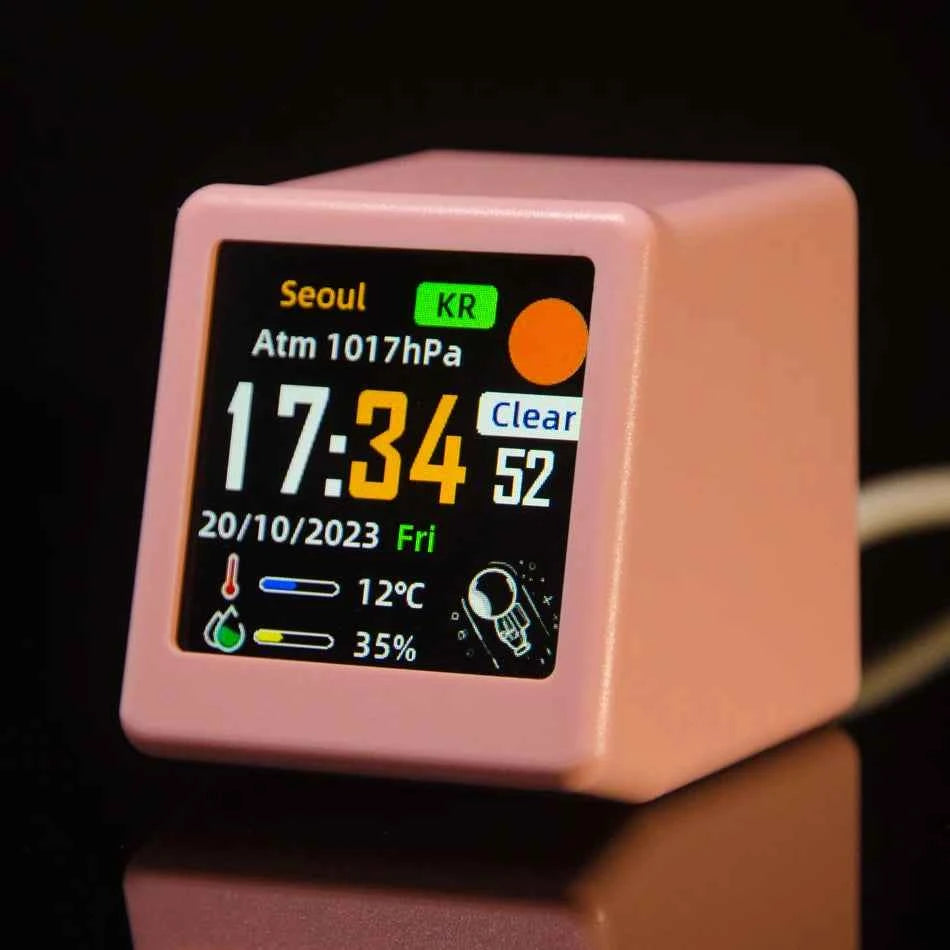 GeekMagic Ultra Smart WiFi Weather Station – Bed Clock with Photo Album, GIF Animation & Desktop Decoration