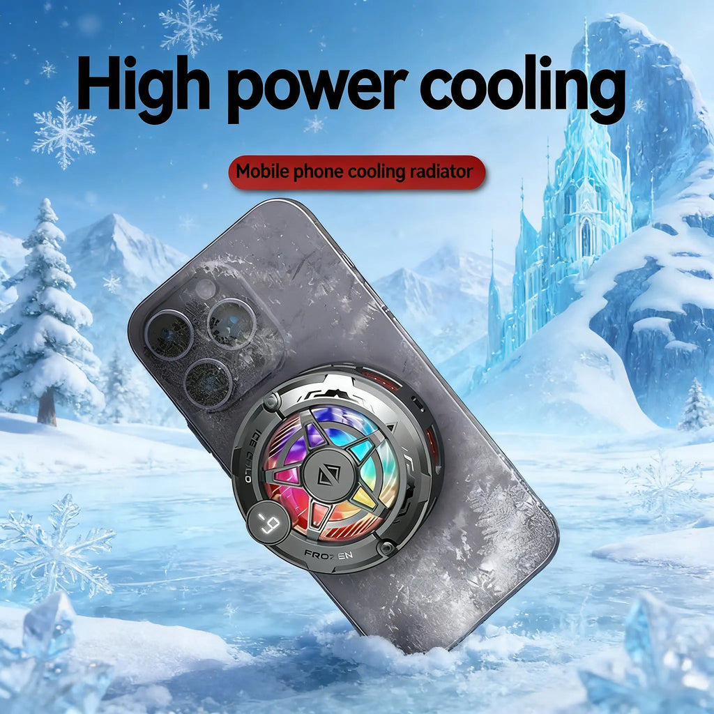 Rapuntek™ K20 Magnetic Phone Cooler – Semiconductor Cooling Fan with RGB Display for Mobile Gaming & Streaming