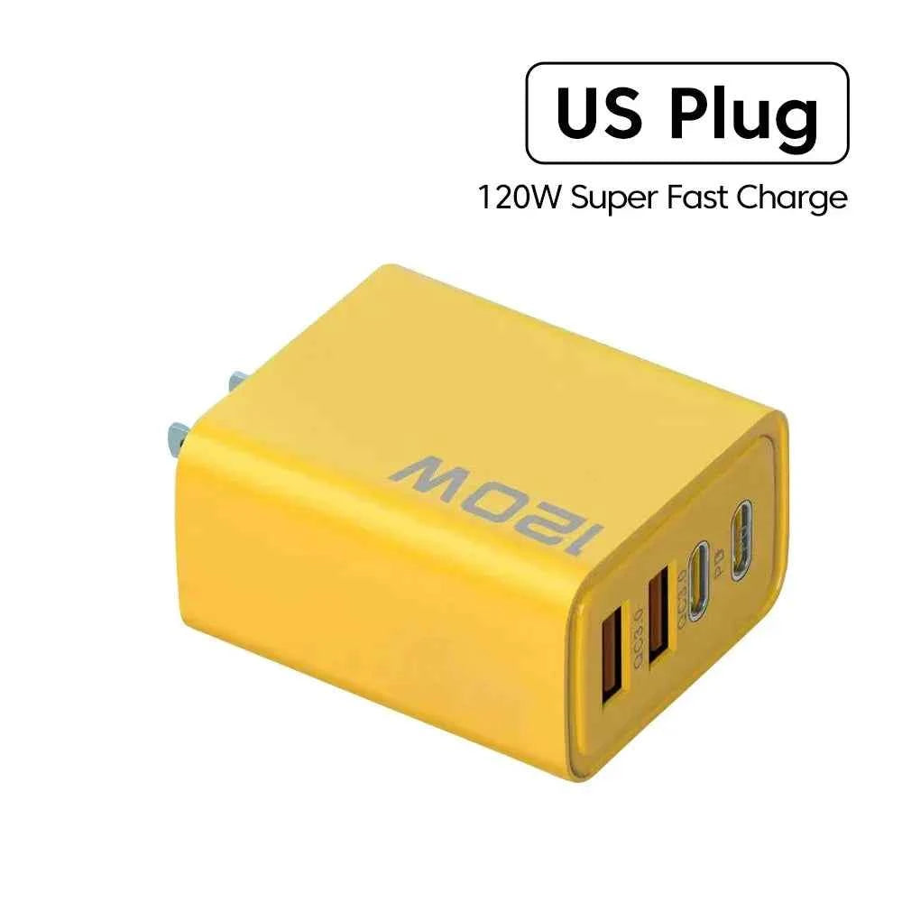 4-Port USB-C PD Fast Charger – Quick Charge 3.0 Type-C Adapter for iPhone 16/15, Samsung, Xiaomi & Huawei