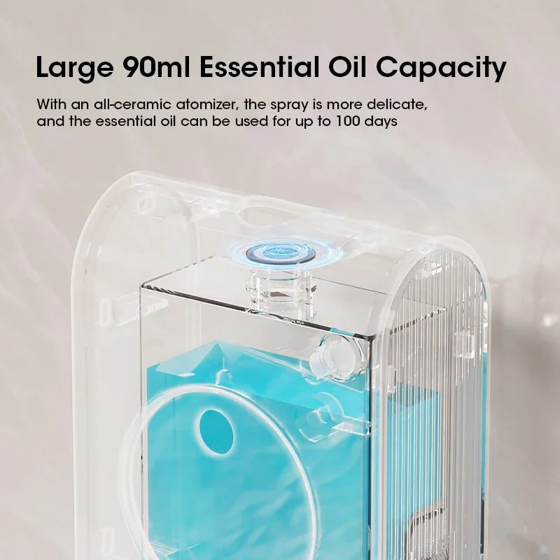 Rapuntek™ Wall-Mounted Automatic Sensor Fragrance Diffuser – USB Rechargeable with Clock | Home & Office Air Freshener