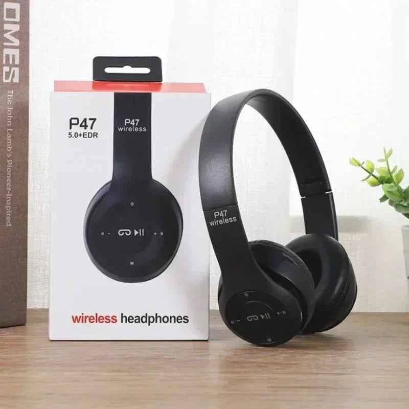 P47 Wireless Bluetooth Headphones – Foldable HiFi Bass Stereo with Microphone for Smartphones, TV & Gaming