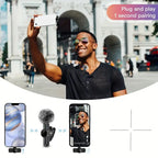 Rapuntek™ Wireless Lavalier Microphone – Plug & Play, 20m Range, 10H Battery | iPhone & USB-C