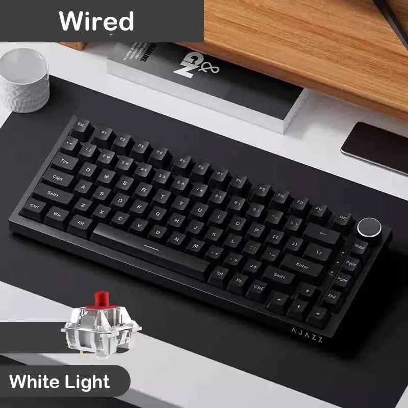 AJAZZ AK820 Pro Mechanical Gaming Keyboard – Tri-Mode Wired/Wireless, RGB Backlit, Hot-Swappable, 70% Compact | PC & Mac