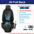 USB Car Seat Cooling Cushion – 3-Speed Fan Ventilated Full Back Seat Pad for Summer