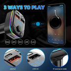 Bluetooth 5.0 Car FM Transmitter & Charger – PD USB-C, Dual USB, Hands-Free MP3 Player with Ambient Light
