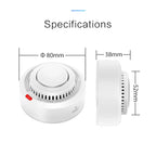 Tuya WiFi Smart Smoke Detector 2-Pack | 85dB Alarm, App Alerts, Alexa & Google