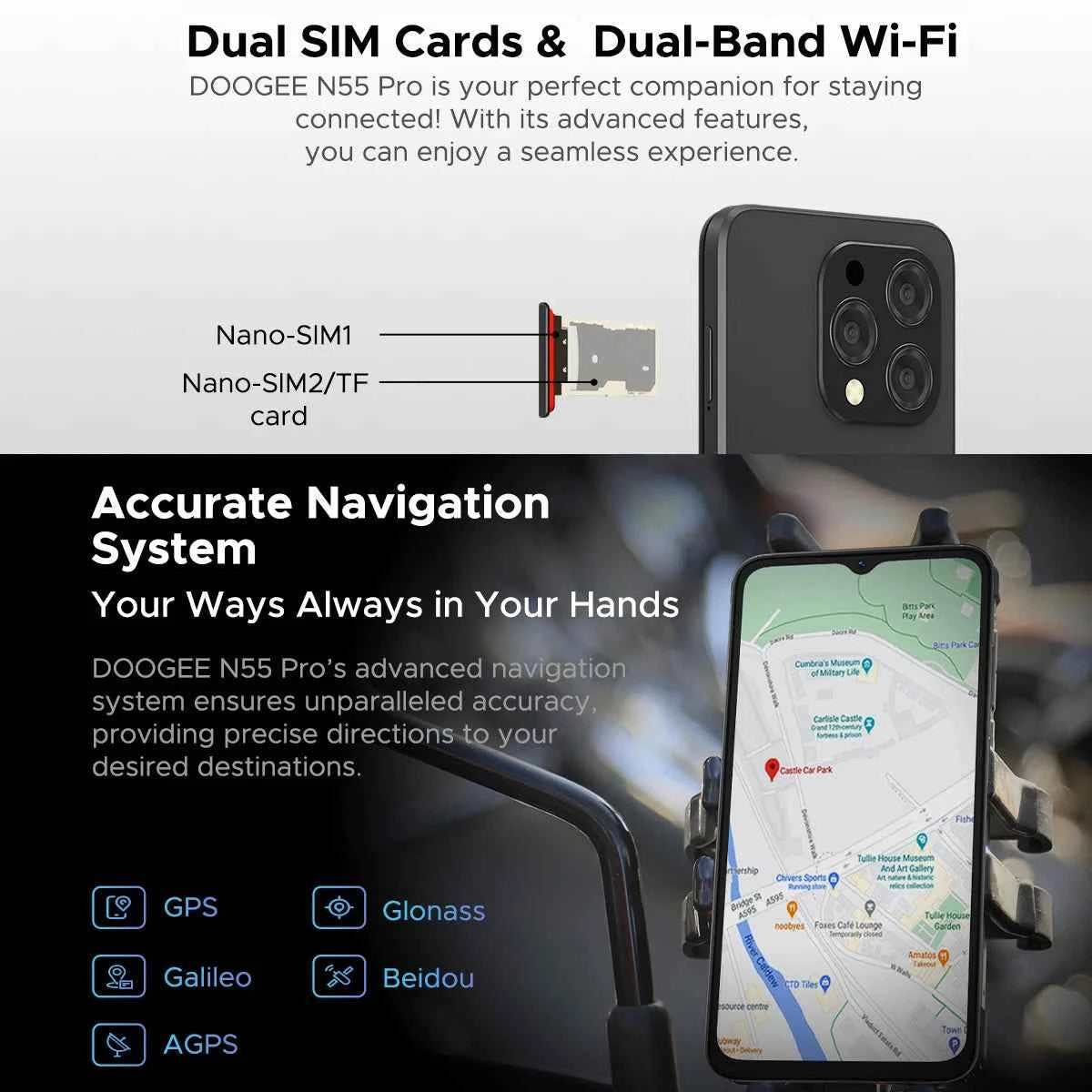 DOOGEE N55 Pro Smartphone | Android 14, 16GB RAM, 256GB, 6.56" 90Hz, NFC