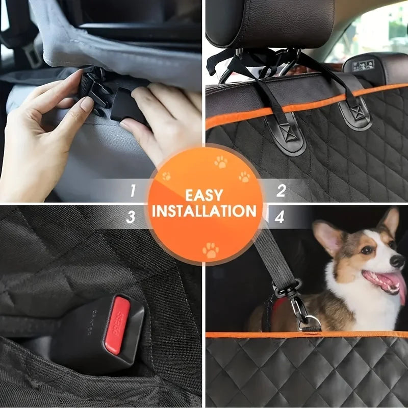 Waterproof Dog Car Seat Hammock Cover – Scratch-Resistant Polyester