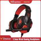 3.5mm Wired Gaming Headset with Microphone – 120° Adjustable, Bass Stereo for PS4, PS5, Xbox, PC & Laptop