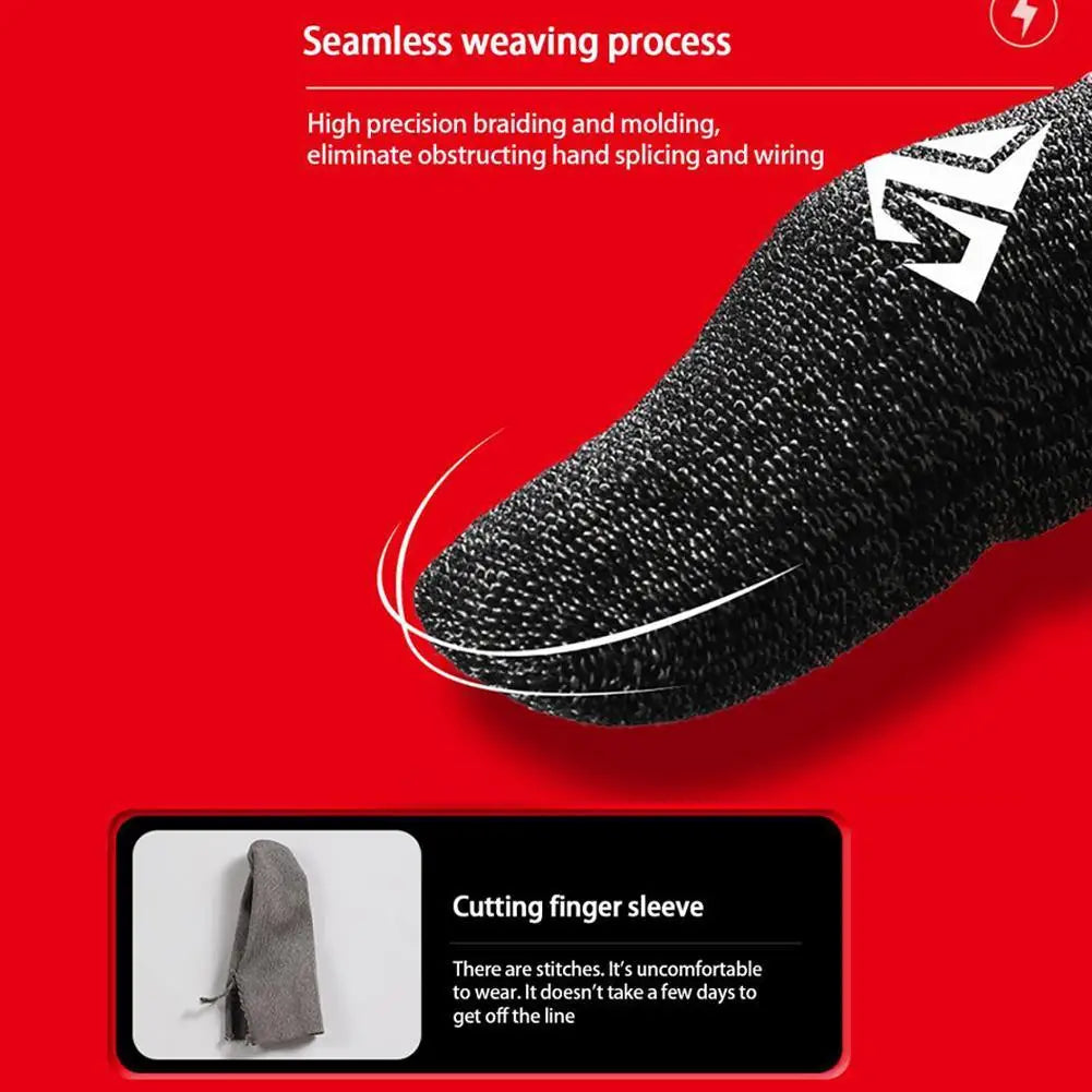 Esports Fingertip Sleeve Gloves – Carbon Fibre Sweatproof Anti-Slip Touch Screen Finger Cots for Mobile Gaming