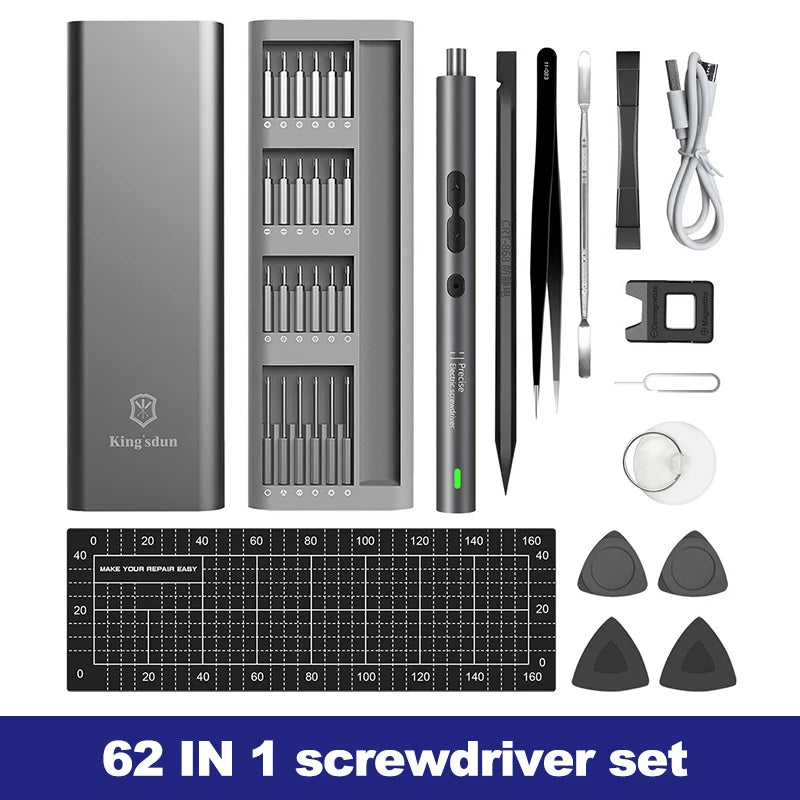 62-in-1 Precision Electric Screwdriver Set – Wireless Cordless Power Tool Kit