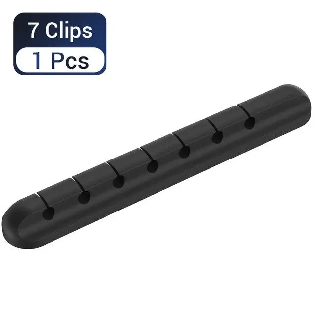 Silicone Cable Organizer Clips — Desktop Cable Management for USB & Earphone Cables