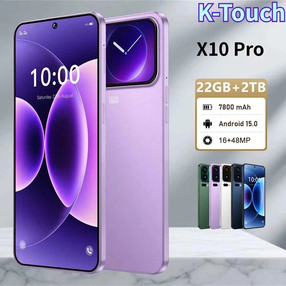 K-Touch X10 Pro 5G Smartphone – Android 15, 7.3" HD, 22GB RAM, 2TB Storage, 7800mAh