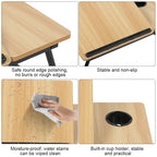 Adjustable Folding Laptop Desk with Cup Holder – 5 Height Levels