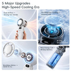 KINSCOTER Foldable Handheld Fan — 3600mAh, 100-Speed Control, Ice-Cool Technology