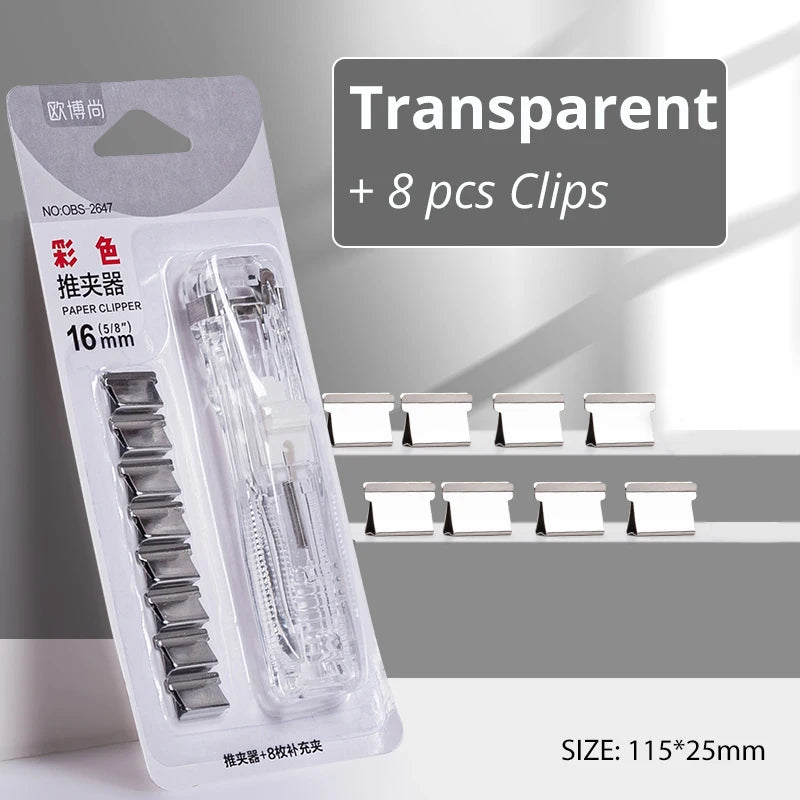 Mini Staple-Free Hand Clamp Stapler – Reusable Binder for Office, School & Home