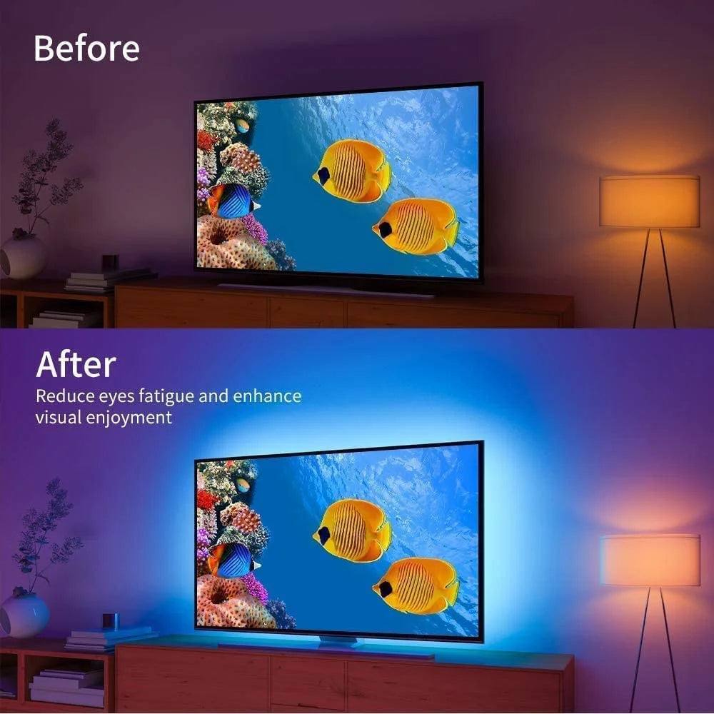 USB 5V RGB LED TV Backlight – App Control Flexible Ribbon Tape 5050 30 LEDs/m for TV, Bedroom & Room Decor